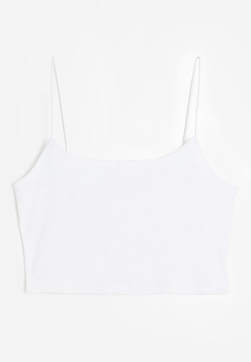 H&M - Cropped strappy top - white