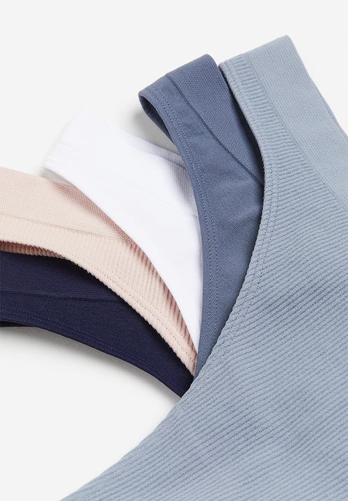 H&M - 5-pack seamless thong briefs - blue