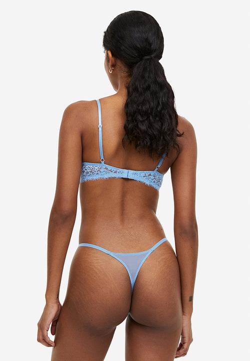 H&M - 3-pack thong briefs - blue, white