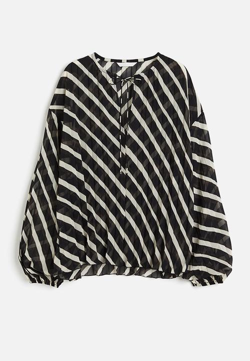 H&M - Pleated blouse - black multi