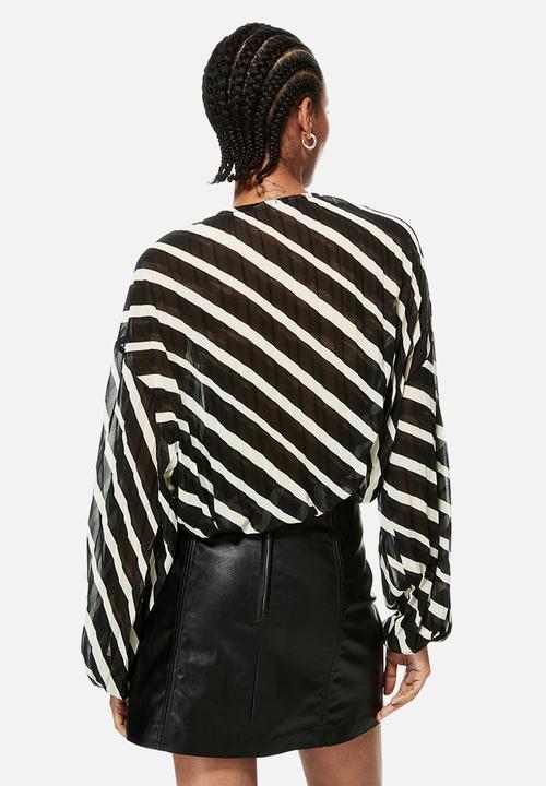H&M - Pleated blouse - black multi