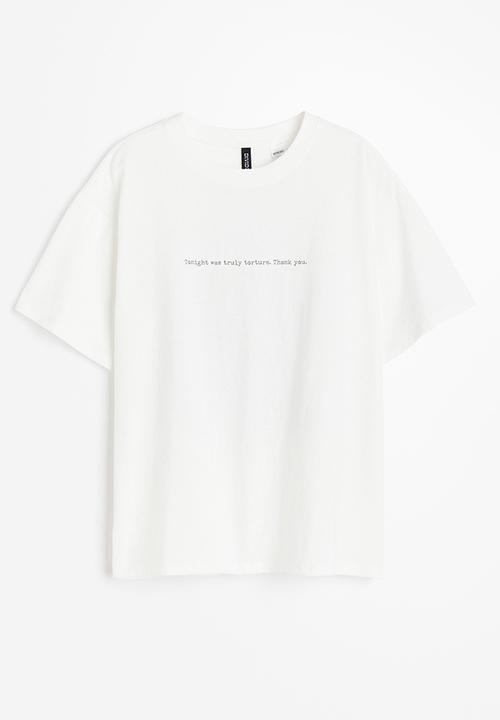 H&M - Oversized printed t-shirt - white multi