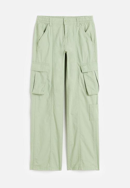 H&M - Canvas cargo trousers - light dusty green