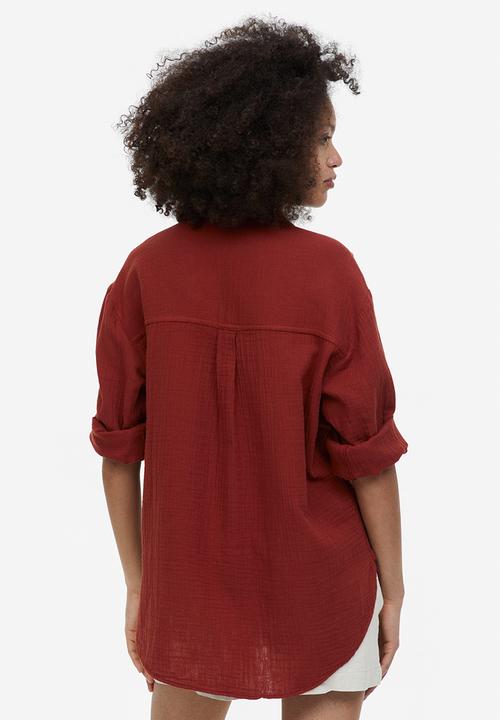 H&M - Cotton shirt - rust red
