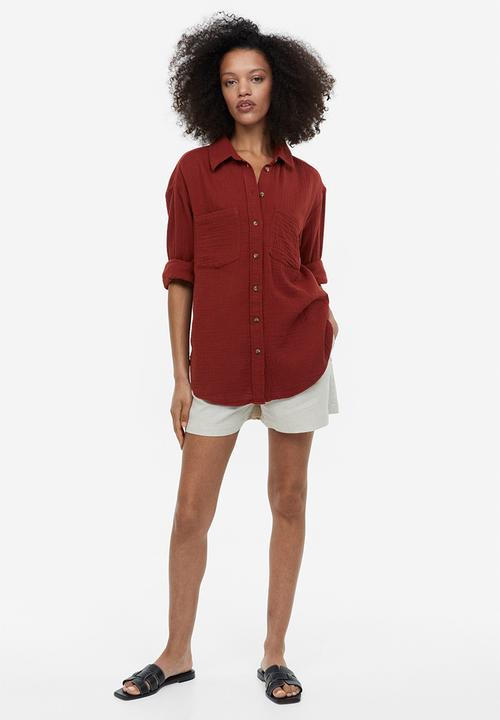 H&M - Cotton shirt - rust red