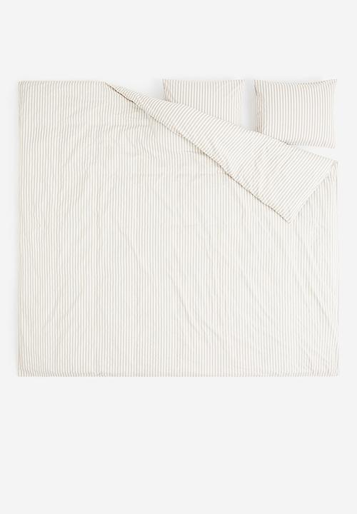 H&M - Cotton double/king duvet cover set - multi 