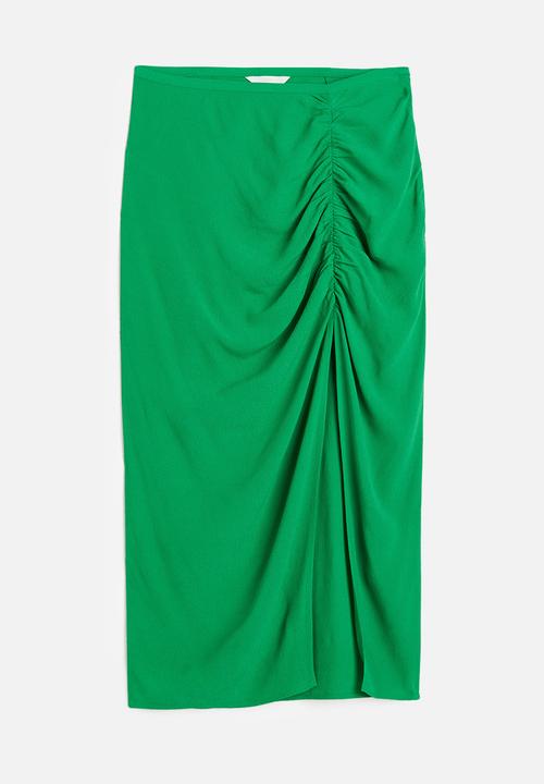 H&M - Crêpe high-slit skirt - green