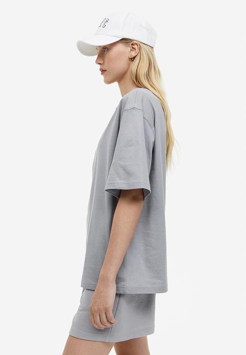 H&M - Boxy t-shirt - grey