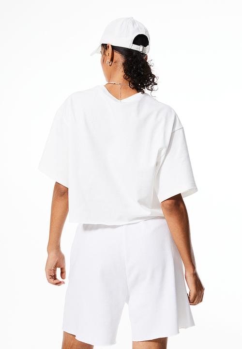 H&M - Boxy-style embroidered t-shirt - white