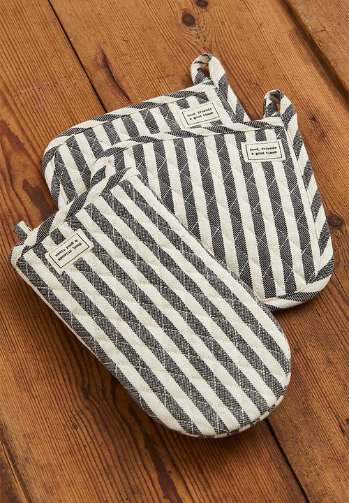 H&M - 2-pack linen-blend pot holders - Grey