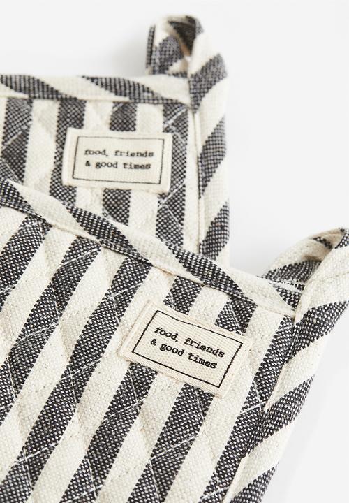 H&M - 2-pack linen-blend pot holders - Grey