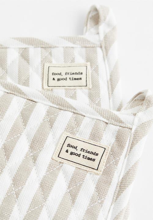 H&M - 2-pack linen-blend pot holders - Beige