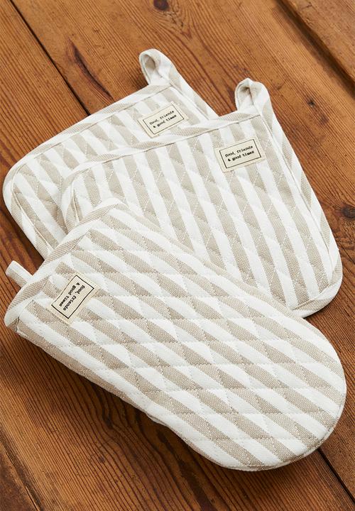 H&M - 2-pack linen-blend pot holders - Beige