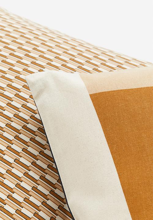 H&M - 2-pack printed cushion covers - beige,yellow,multi