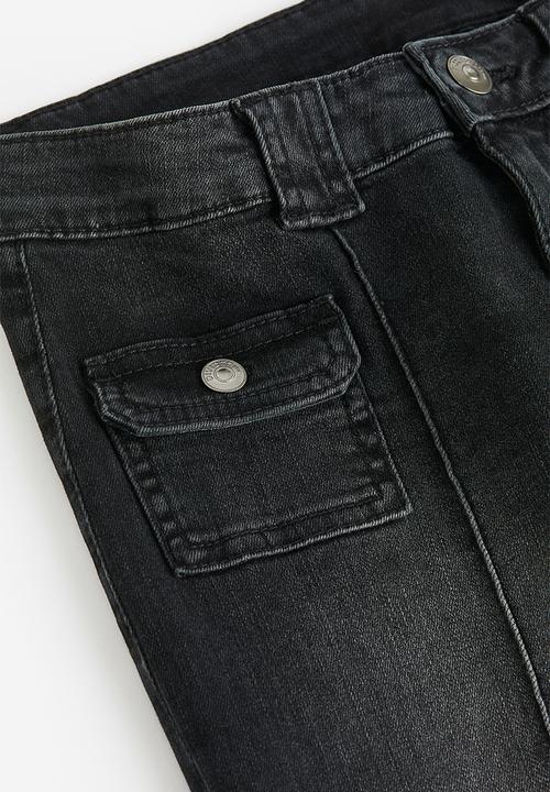 H&M - Flared low cargo jeans - dark grey