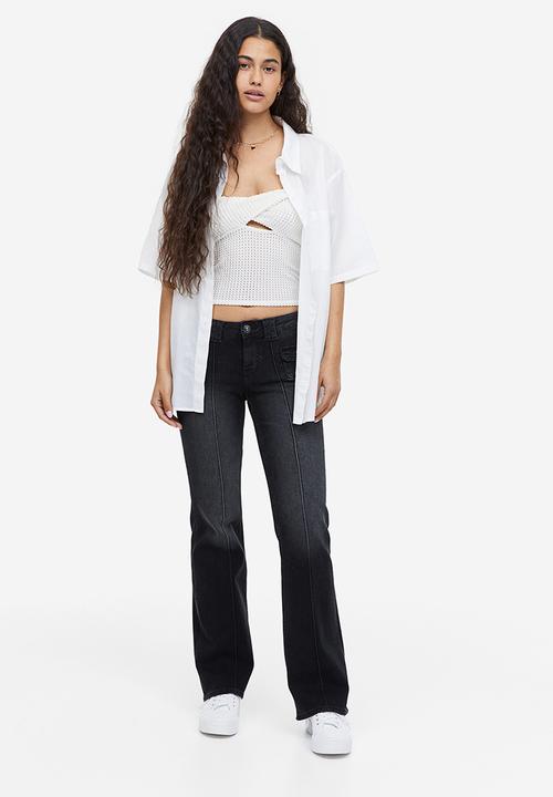 H&M - Flared low cargo jeans - dark grey