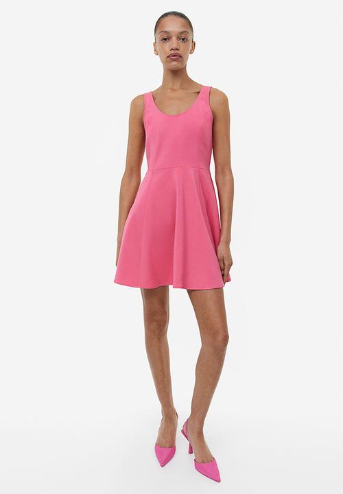 H&M - Flared-skirt mini dress - cerise