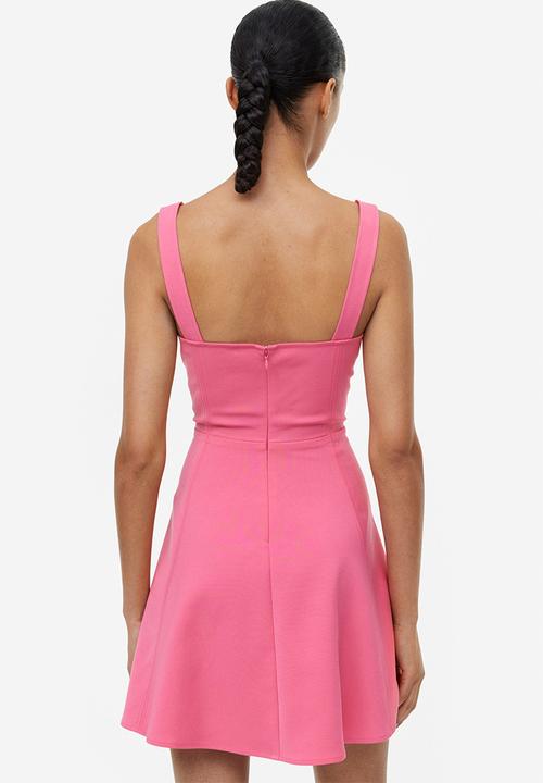 H&M - Flared-skirt mini dress - cerise