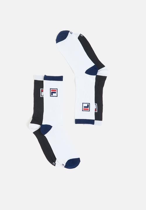 FILA - Tate tube socks mens 2 pack - titan blue & white 
