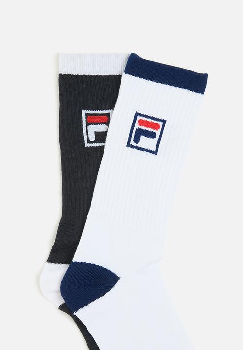FILA - Tate tube socks mens 2 pack - titan blue & white 