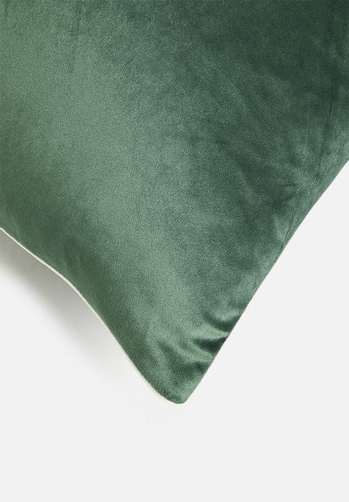 Sixth Floor - Sia plain velvet cushion cover - Green