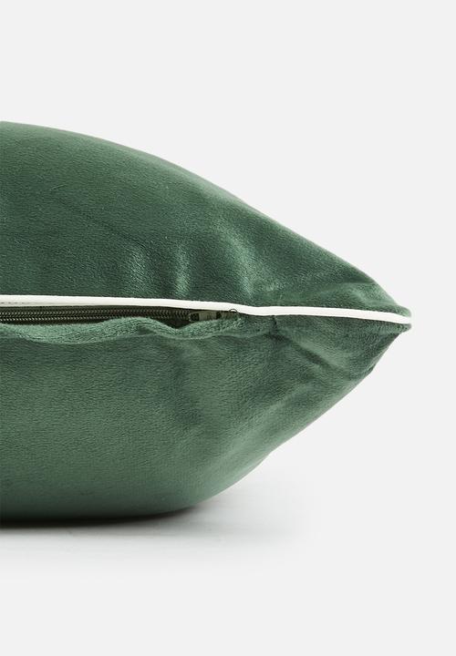 Sixth Floor - Sia plain velvet cushion cover - Green