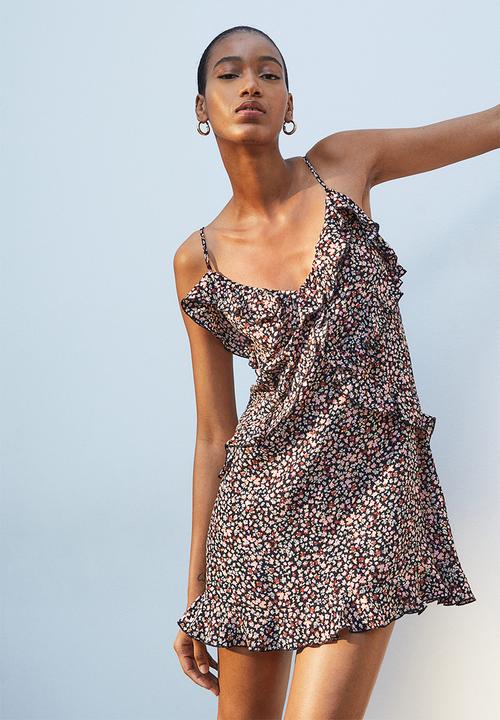 H&M - Flounce-detail mini dress - blue