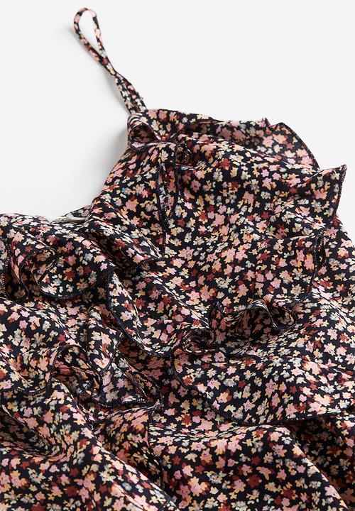 H&M - Flounce-detail mini dress - blue