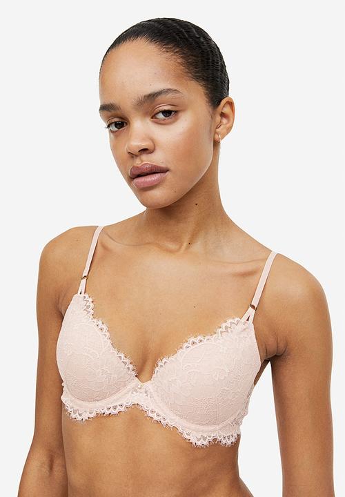 H&M - Lace push-up bra - pink