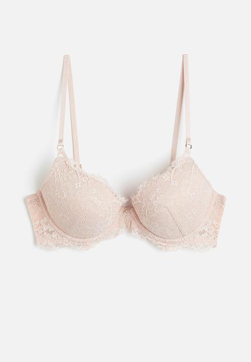 H&M - Lace push-up bra - pink