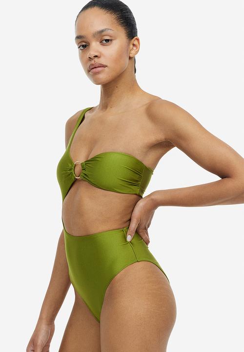 H&M - High-leg cut-out swimsuit - green