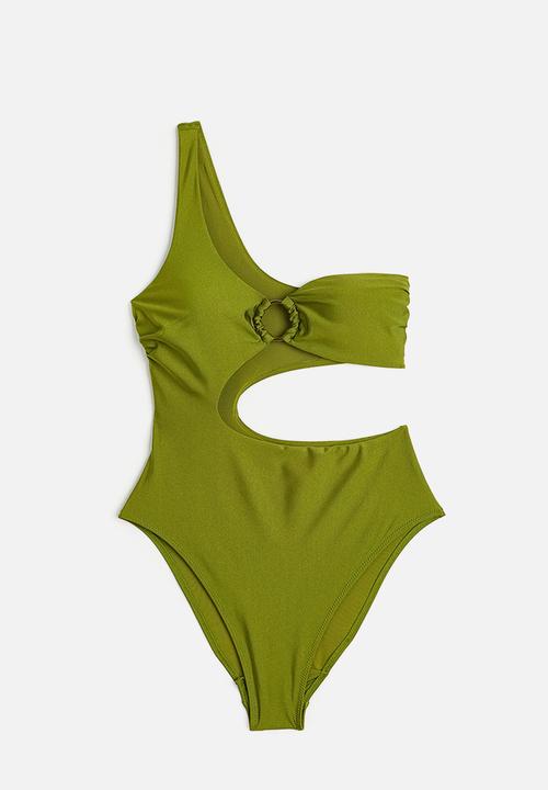 H&M - High-leg cut-out swimsuit - green