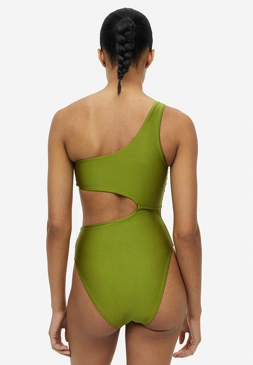 H&M - High-leg cut-out swimsuit - green