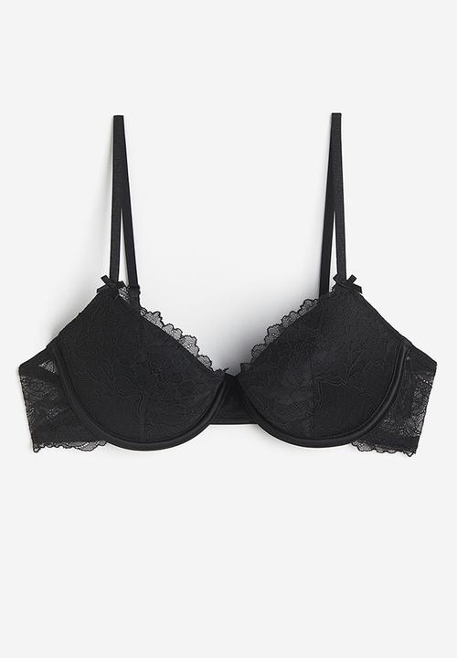 H&M - Lace push-up bra - black
