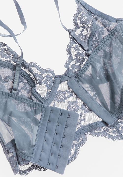 H&M - Non-padded lace bustier - blue