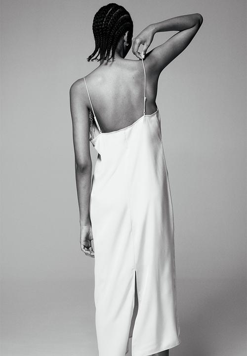 H&M - Lace-trimmed slip dress - beige