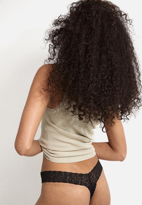 H&M - Lace thong briefs - black