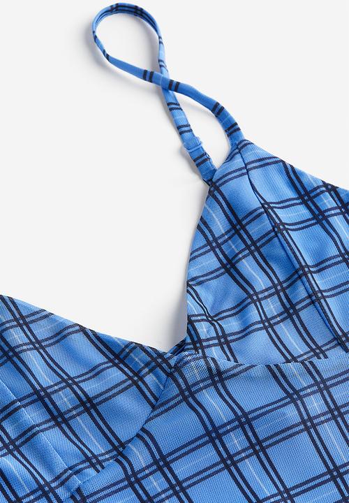 H&M - Mesh slip dress - Blue Multi