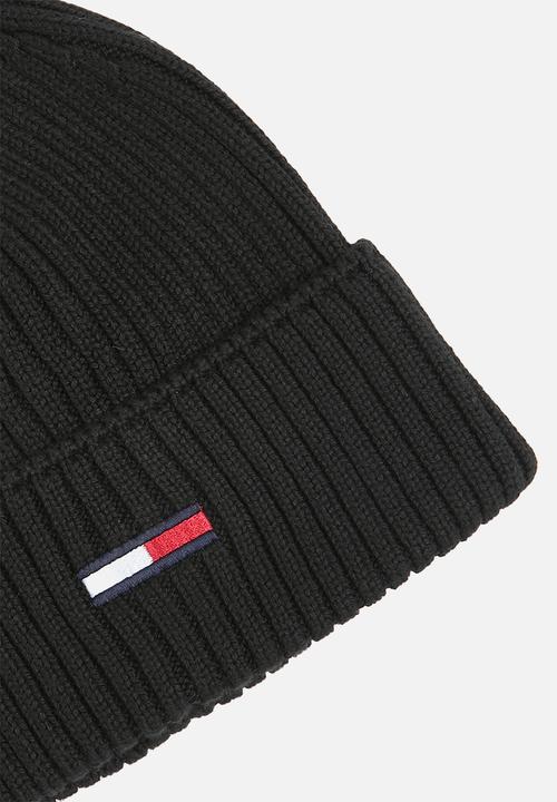 Tommy Hilfiger - TJM flag rib beanie - Black
