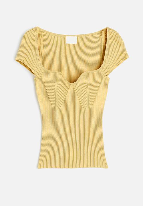 H&M - Rib-knit top - yellow