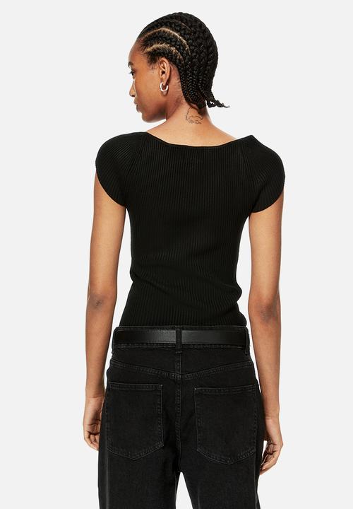 H&M - Rib-knit top - black