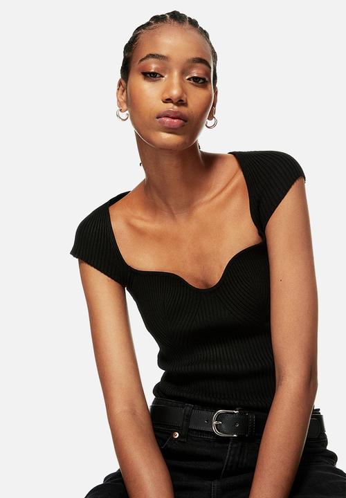 H&M - Rib-knit top - black