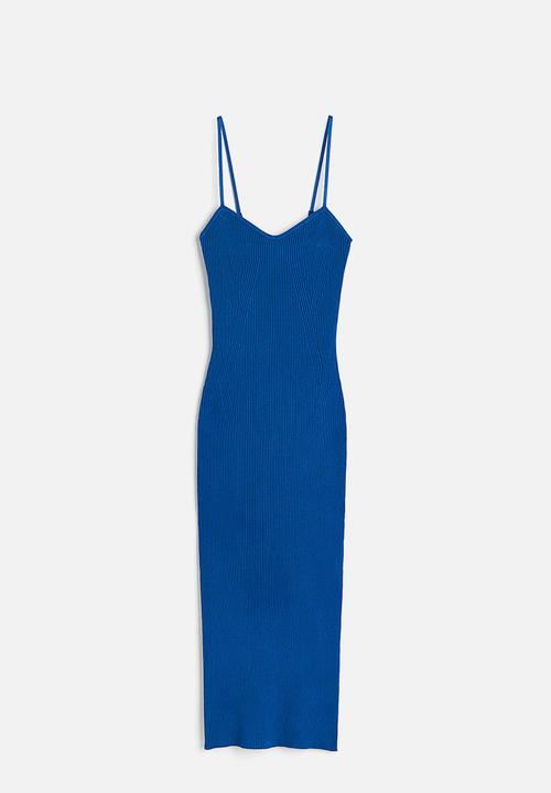 H&M - Rib-knit slip dress - blue