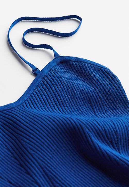 H&M - Rib-knit slip dress - blue