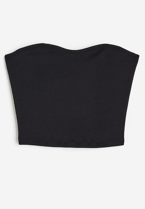 H&M - Ribbed bandeau top - black