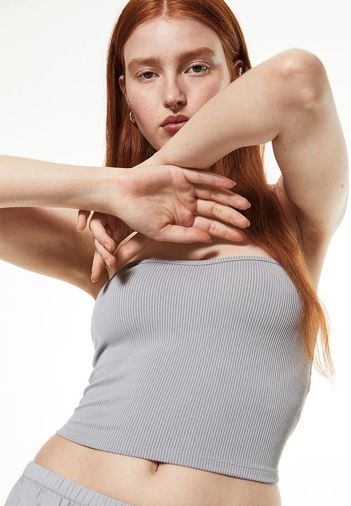 H&M - Ribbed bandeau top - grey