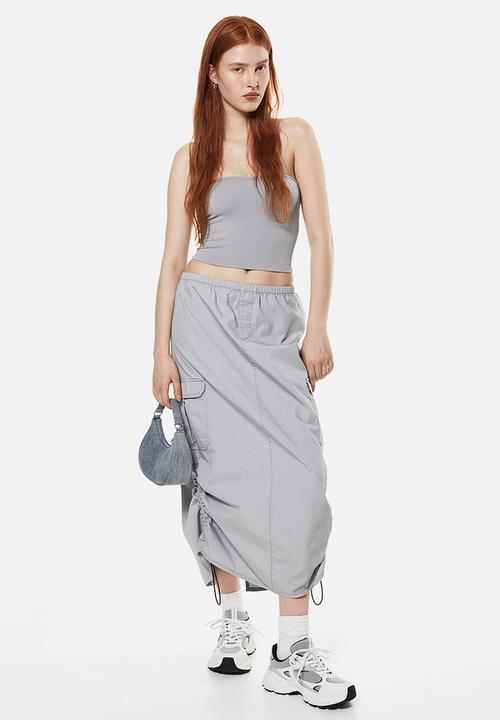 H&M - Ribbed bandeau top - grey
