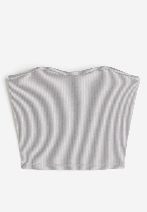 H&M - Ribbed bandeau top - grey