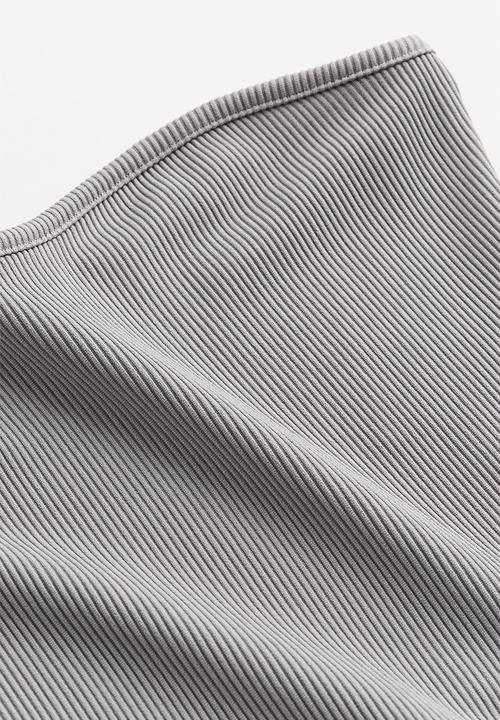 H&M - Ribbed bandeau top - grey
