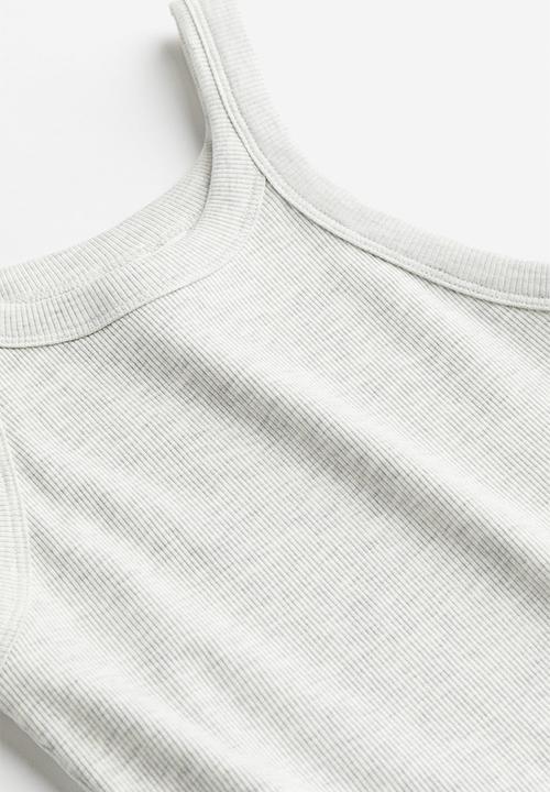 H&M - Ribbed vest top - light grey marl